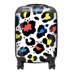 Coloured Leopard Print Suitcase - Small