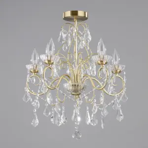 Litecraft Vara Brass 5 Light Chandelier