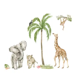 Stickerscape Watercolour Jungle Scene Wall Sticker Pack