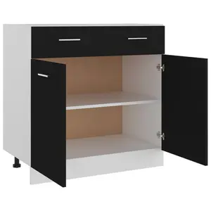 81.5cm Kitchen Pantry Black