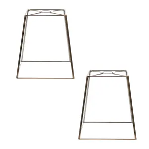 ValueLights Susie Pair of - Gold Metal and Clear Glass Lantern Easy Fit Ceiling Light Shade