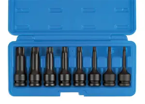 Laser Tools 6749 8pc Long Impact Tamperproof Spline Socket Bit Set 1/2" Drive