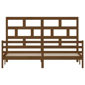 Berkfield Bed Frame Honey Brown Solid Wood Pine 200x200 cm