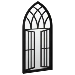 Berkfield Garden Mirror Black 100x45 cm Iron for Outdoor Use