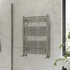 Right Radiators 800x600 mm Curved Heated Towel Rail Radiator Bathroom Ladder Warmer Chrome