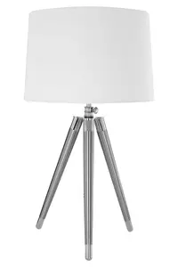 Interiors by Premier Electrum Unique Tripod Table Lamp With Cream Linen Shade