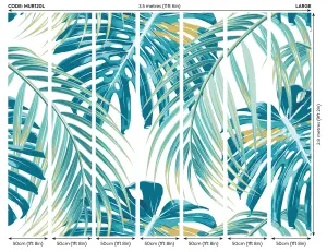 Origin Murals Teal Tropical Matt Smooth Paste the Wall Mural 350cm wide x 280cm high