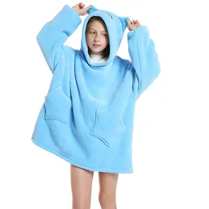 Blue Owl Oversized Kids Blanket Hoodie