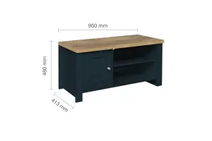 Birlea Highgate Small TV Unit Navy Blue & Oak