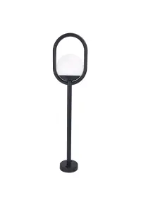 GoodHome Ruble Matt Black LED Outdoor Stake light (D)121mm, Pack of 3