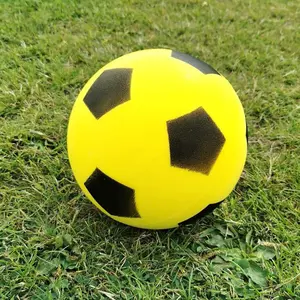 MantraRaj Pack of 2 Yellow Football 19.5cm Sponge Foam Soccer Ball Suitable for Indoor Outdoor Games for Kids Garden Games