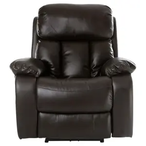 Chester Electric Bonded Leather Automatic Recliner Armchair Sofa Home Lounge Chair (Brown)