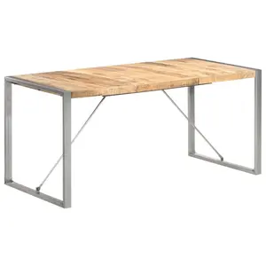 Cheyenne Dining Table Solid Wood Natural / Grey / H75 x L160 x W80cm