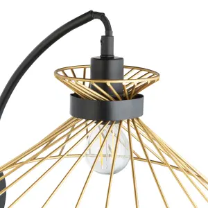 Eiffel Modern Black & Gold effect Wired LED Wall light