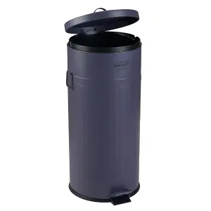 30L Retro Steel Waste Rubbish Kitchen Pedal Bin Dark Blue