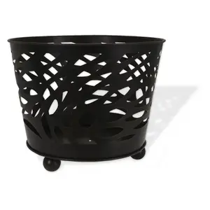 Garden Metal Firepit Outdoor Log Basket Heat Black