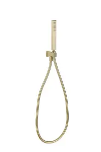 Aquarius RainLux Integrated Outlet Square Handheld Shower Kit Brushed Brass