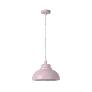 Lucide Isla Modern Pendant Light 29cm - 1xE14 - Pink