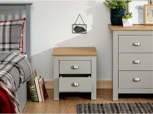 Loretta 2 Drawer Bedside Table Zipcode Design Colour: Soft Grey