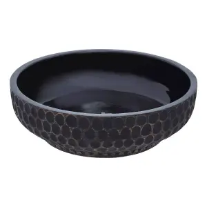 Interiors by Premier Kara Large Black Finish Bowl