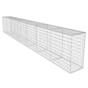 Berkfield Gabion Wall with Cover Galvanised Steel 600x50x100 cm