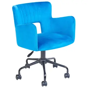 Desk Chair Velvet Blue SANILAC