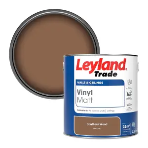 Leyland Trade Vinyl Matt Walls & Ceilings Emulsion Paint Southern Wood (PPG16-07) 2.5L