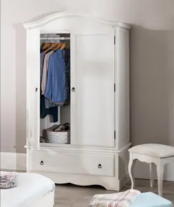 Romance Double Wardrobe With Drawer - Antique White