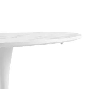 Kingsley Round Metal Base Dining Table White / 73cm H x 80cm W x 80cm D