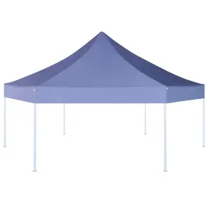 Berkfield Hexagonal Pop-Up Foldable Marquee Dark Blue 3.6x3.1 m