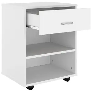 Berkfield Rolling Cabinet White 46x36x59 cm Engineered Wood