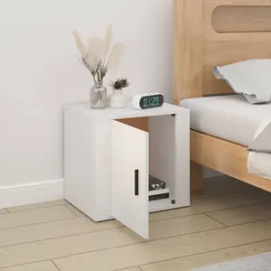 Berkfield Bedside Cabinet White 50x39x47 cm