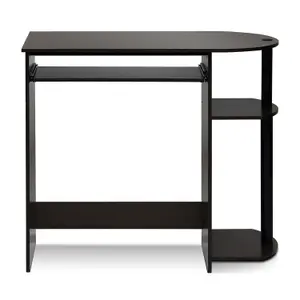 Furinno Simplistic Easy Assembly Computer Desk, Dark Brown