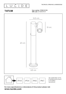 Lucide Tatum Modern Bollard Light Outdoor - LED - 1x4,5W 3000K - IP65 - Anthracite