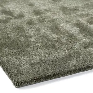 Olive Plain Modern Rug Easy to clean Living Room and Bedroom-200cm X 300cm