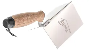 Toolty Corner Lining External Angled Trowel with Cork Handle 120x60mm Stainless Steel for Plastering Finishing DIY