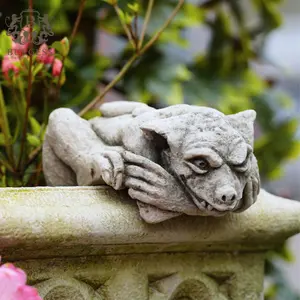 Peeping Gremlin Stone Statue Outdoor Garden Gargoyle Ornament Gothic Grotesque