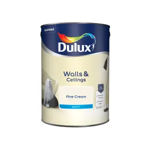 Dulux Walls & ceilings Fine cream Matt Emulsion paint, 5L