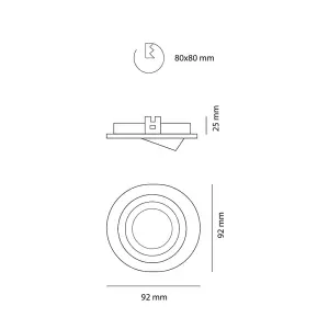 Luminosa Helium Recessed Downlight Light Round Black