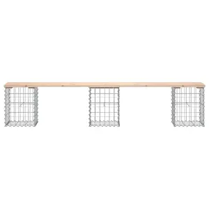 Berkfield Garden Bench Gabion Design 203x31x42 cm Solid Wood Pine