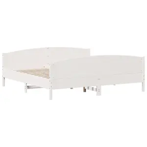 Berkfield Bed Frame without Mattress White 200x200 cm Solid Wood Pine