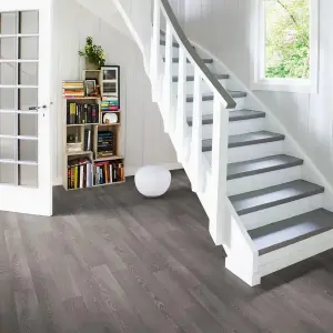 Black Wood Effect Flooring, Contract Commercial Heavy-Duty Vinyl Flooring with 3.0mm Thickness-15m(49'2") X 4m(13'1")-60m²