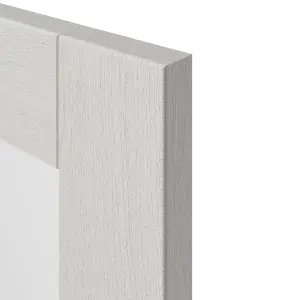 GoodHome Alpinia Matt ivory wood effect Shaker Glazed Dresser Cabinet door (W)500mm (H)1245mm (T)18mm