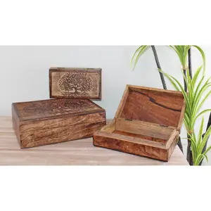 Maxeys 3 Piece Solid Wood Decorative Box Set