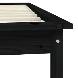 Berkfield Bed Frame Black 90x190 cm Single Solid Wood Pine