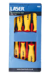 Laser Tools 5986 7pc VDE 1000V Insulated Screwdriver Set Flat & Phillips