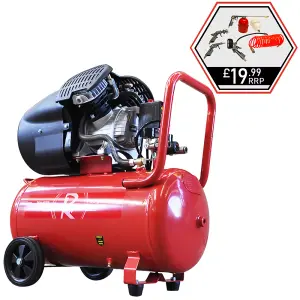 RocwooD Air Compressor Electric 50L Litre 2200w Silent 116PSI