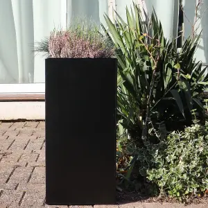 90cm Long Zinc Galvanised Matte Black 60cm Tall Trough Planter