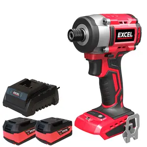 Excel 18V Cordless Brushless Impact Driver with 2 x 5.0Ah Battery & Charger