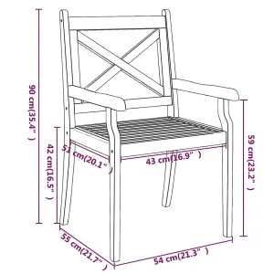 Berkfield Outdoor Dining Chairs 2 pcs Solid Wood Acacia